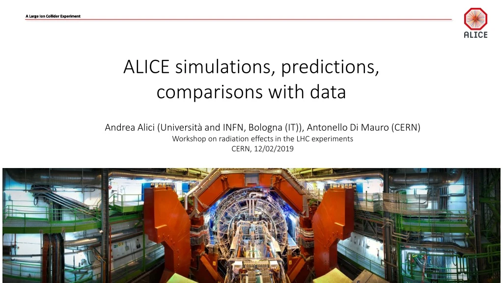 alice simulations predictions comparisons with