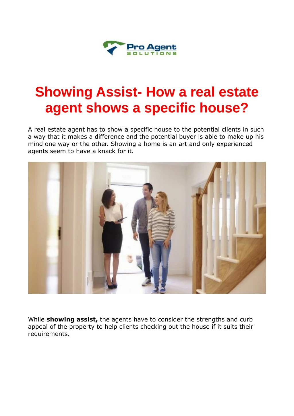 showing assist how a real estate agent shows