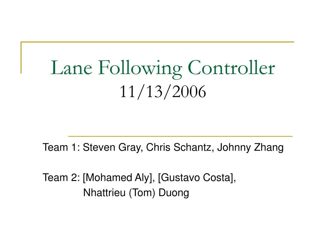 lane following controller 11 13 2006