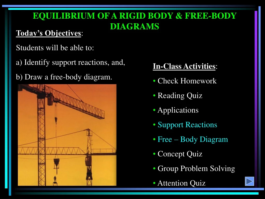 equilibrium of a rigid body free body diagrams