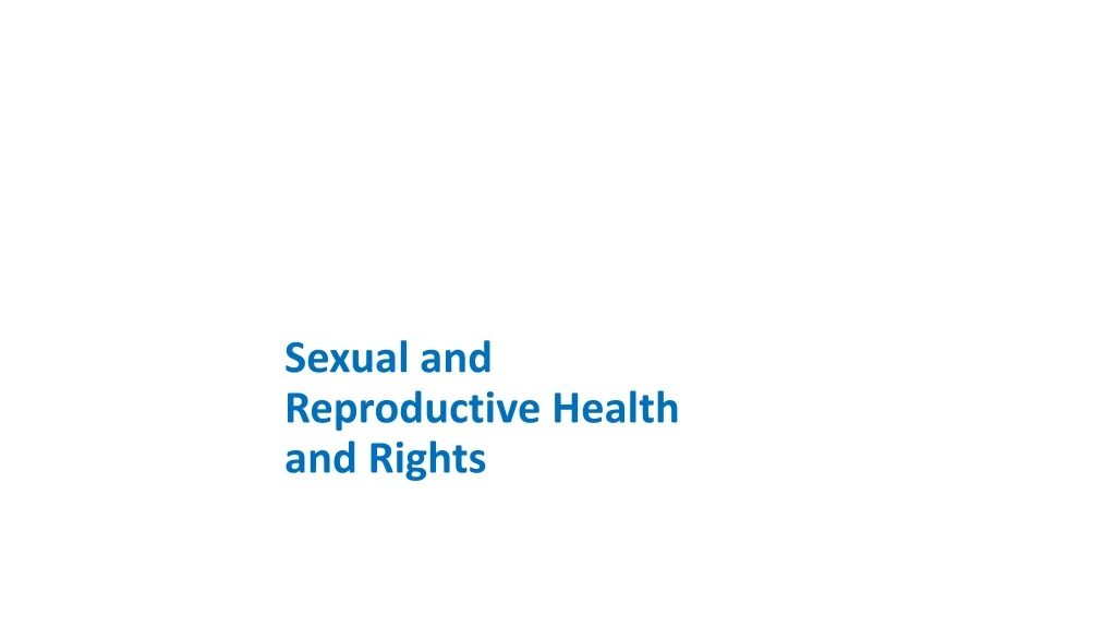 sexual and reproductive health and rights