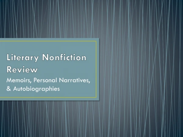Literary Nonfiction Review