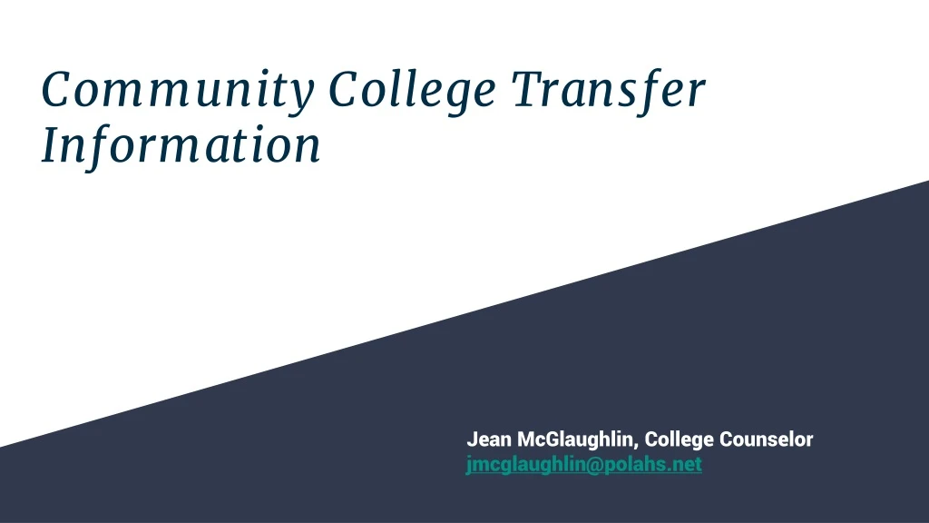 community college transfer information