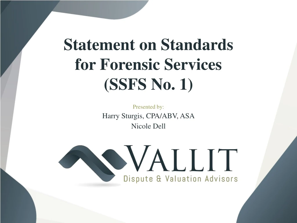 statement on standards for forensic services ssfs