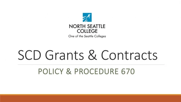 SCD Grants &amp; Contracts