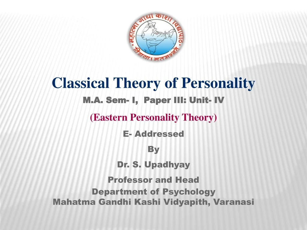 classical theory of personality m a sem i paper