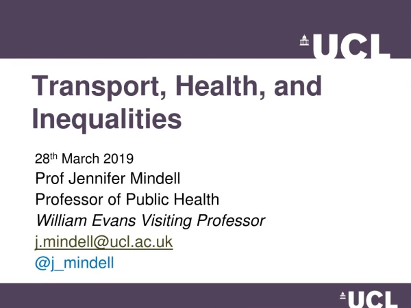 Transport, Health, and Inequalities