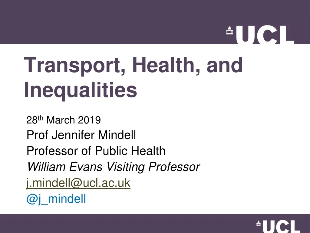 transport health and inequalities