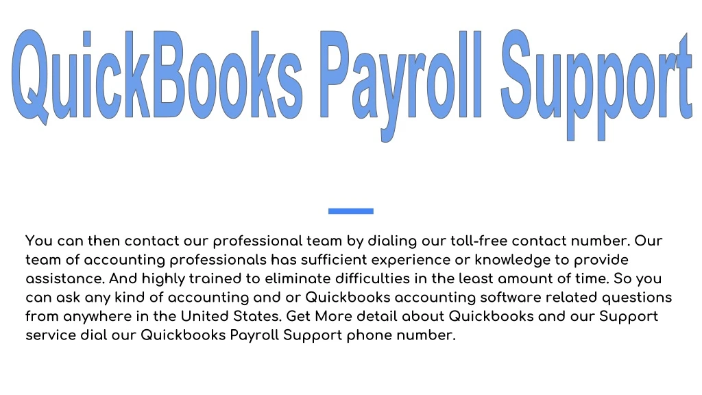 quickbooks payroll support
