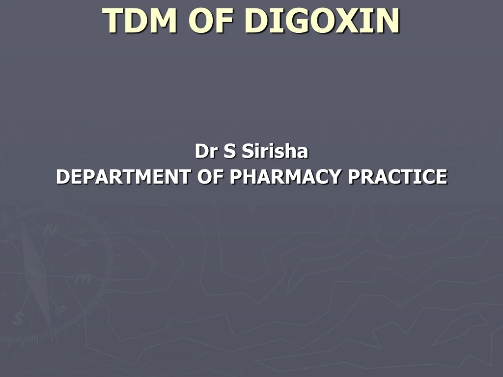 tdm of digoxin