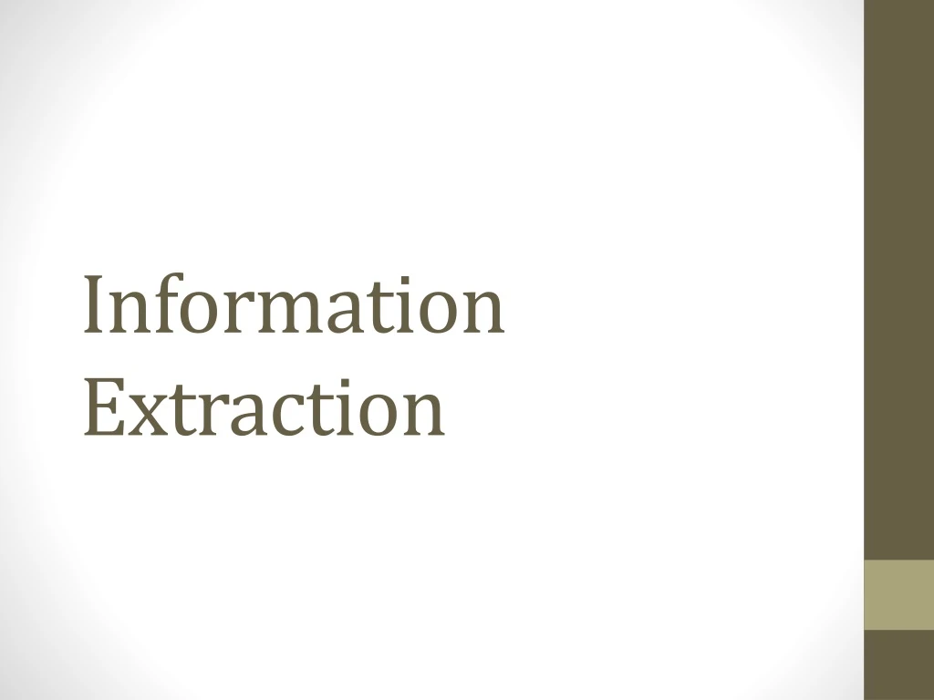 information extraction