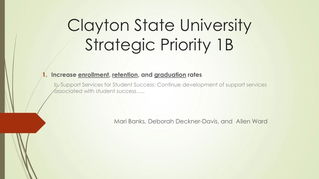 clayton state university strategic priority 1b