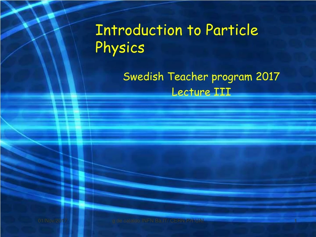 introduction to particle physics