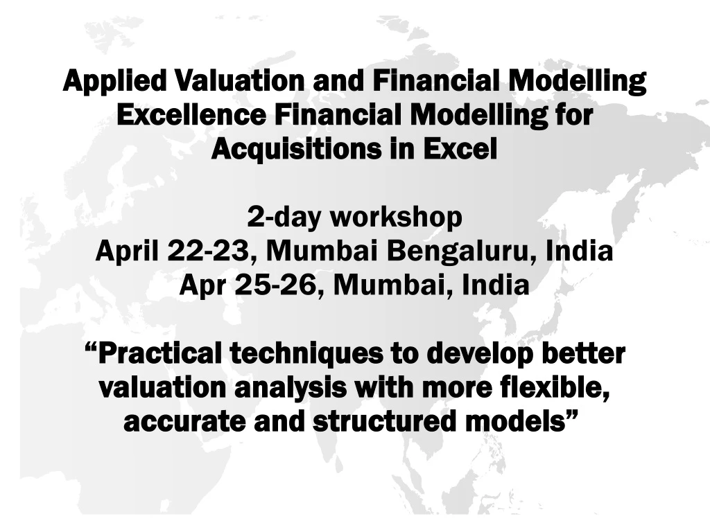 applied valuation and financial modelling