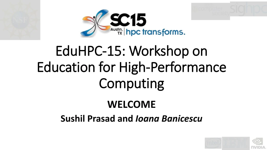 eduhpc 15 workshop on education for high performance computing