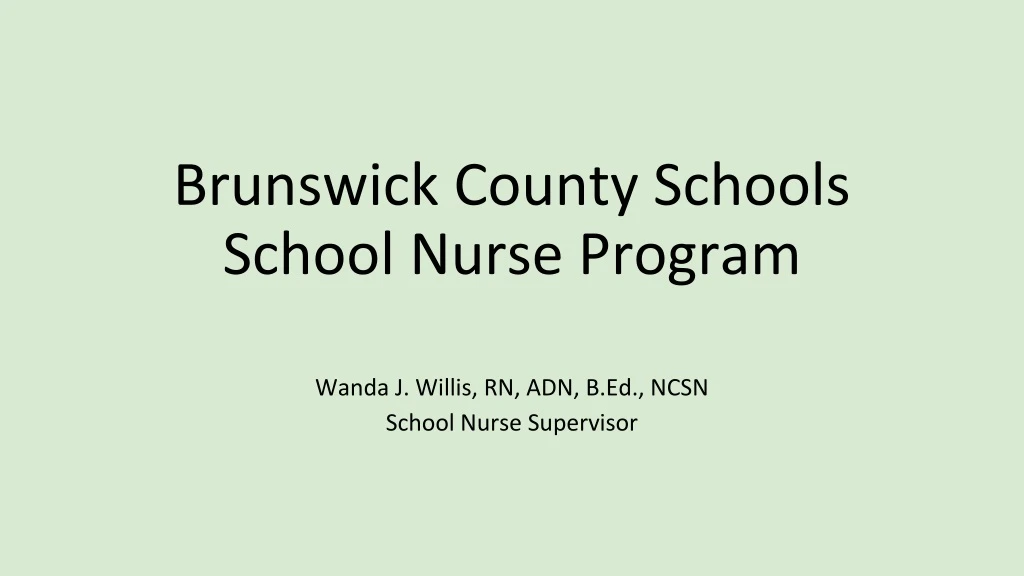 brunswick county schools school nurse program