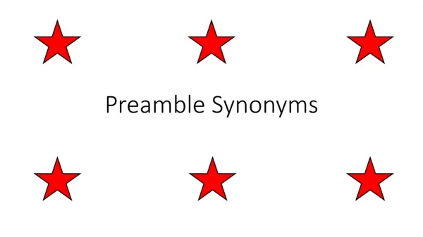 Preamble Synonyms