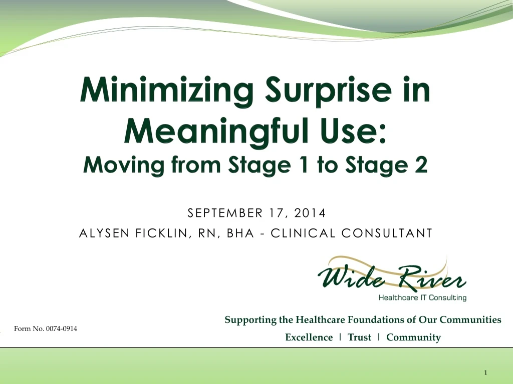 minimizing surprise in meaningful use moving from stage 1 to stage 2