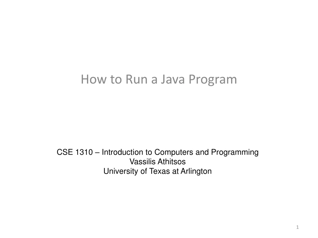 how to run a java program
