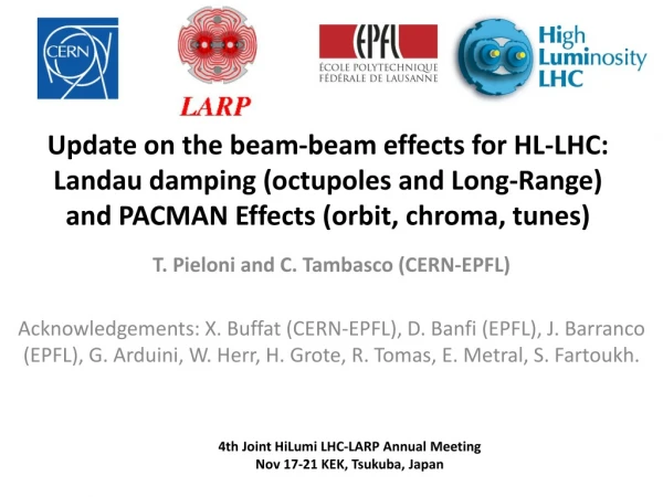 T. Pieloni and C. Tambasco (CERN-EPFL)