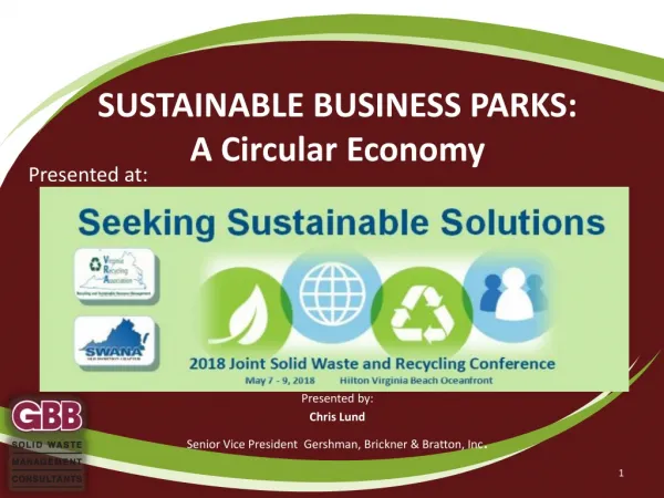 SUSTAINABLE BUSINESS PARKS: A Circular Economy