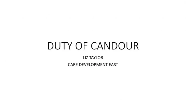 DUTY OF CANDOUR