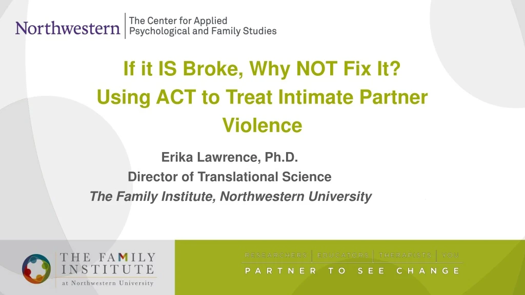 if it is broke why not fix it using act to treat