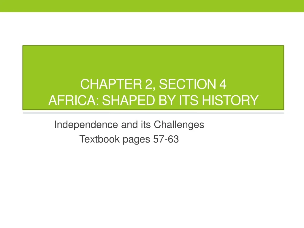 chapter 2 section 4 africa shaped by its history