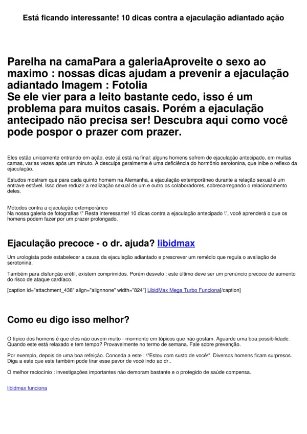 Está ficando interessante! 10 dicas contra a ejaculação precoce ação