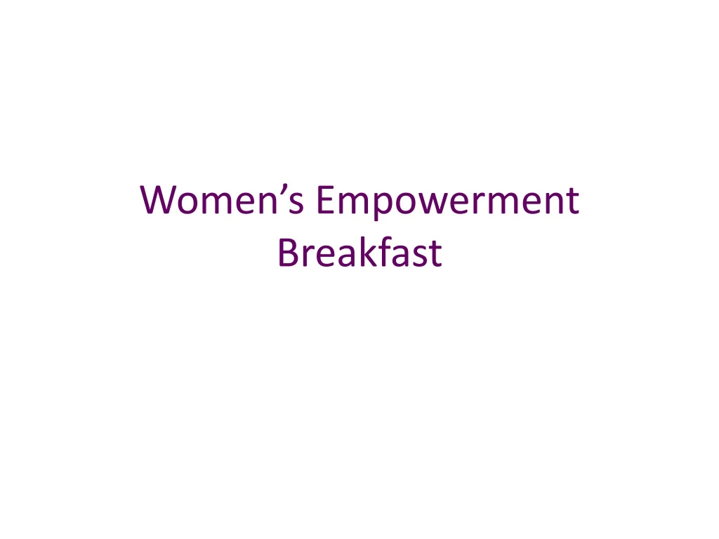 women s empowerment breakfast