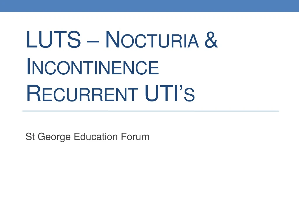 luts nocturia incontinence recurrent uti s