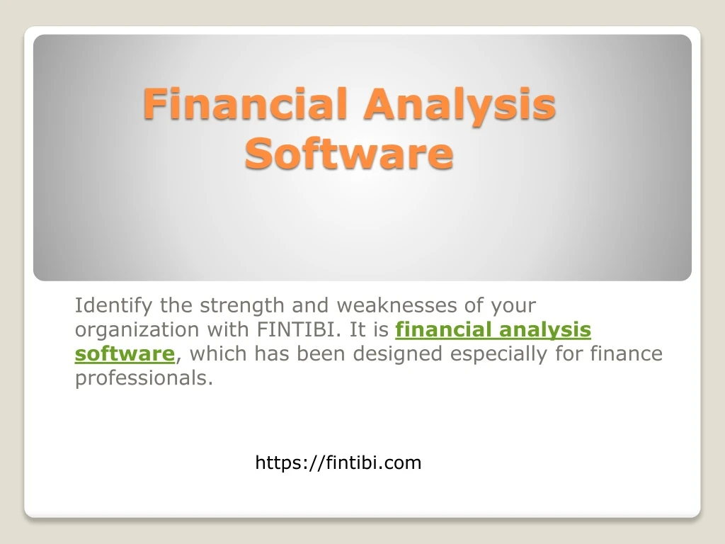financial analysis software