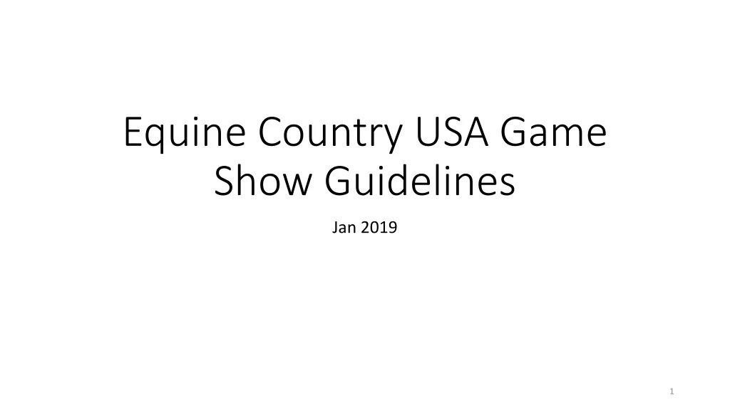 equine country usa game show guidelines