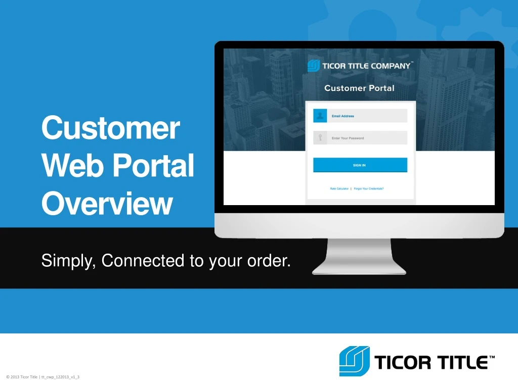 customer web portal overview