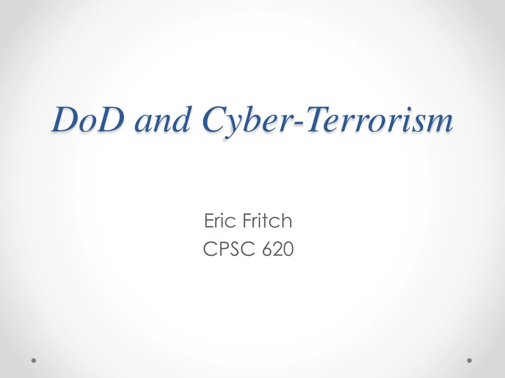 dod and cyber terrorism