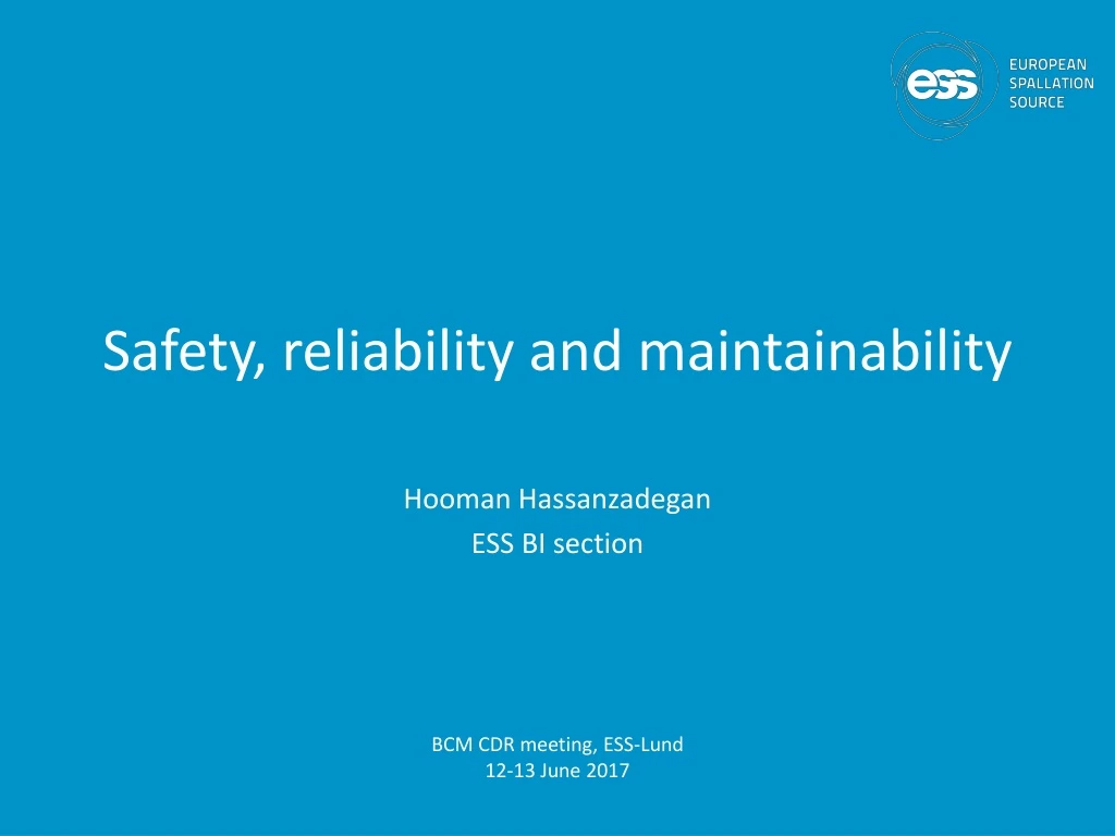 safety reliability and maintainability