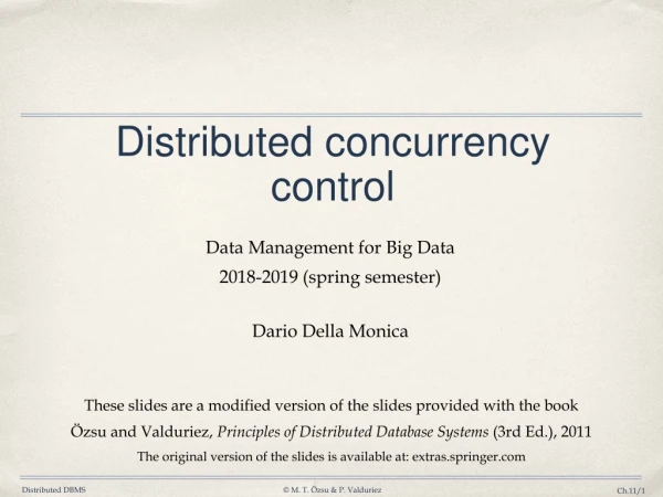 Distributed concurrency control