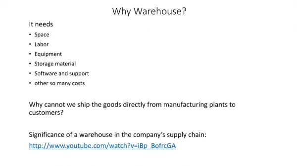 Why Warehouse?