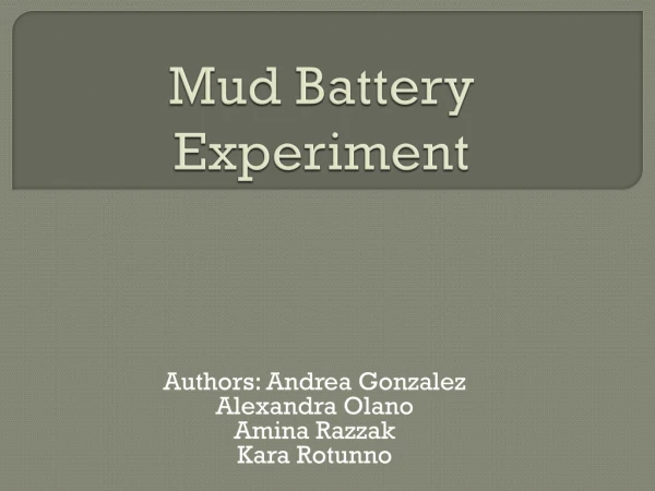 Mud Battery Experiment