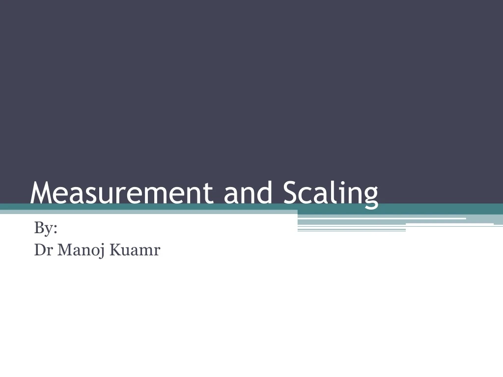 measurement and scaling