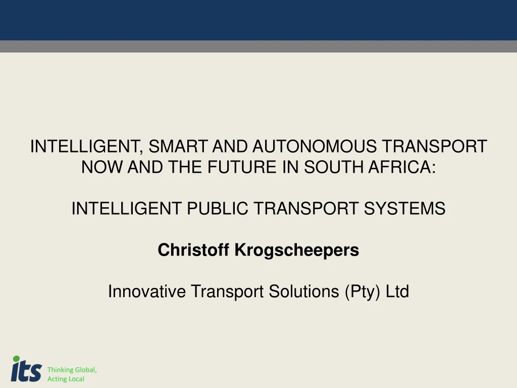 intelligent smart and autonomous transport