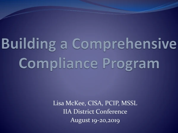 Building a Comprehensive Compliance Program