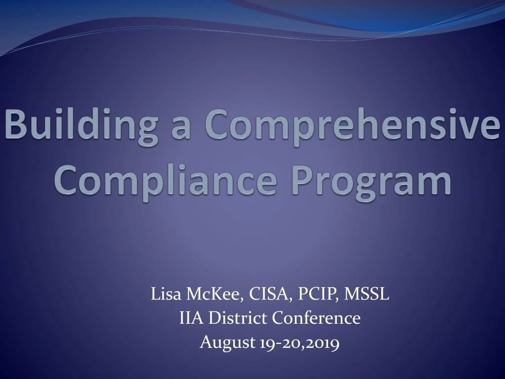 building a comprehensive compliance program