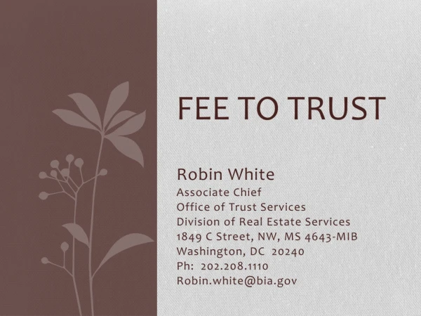Fee to Trust