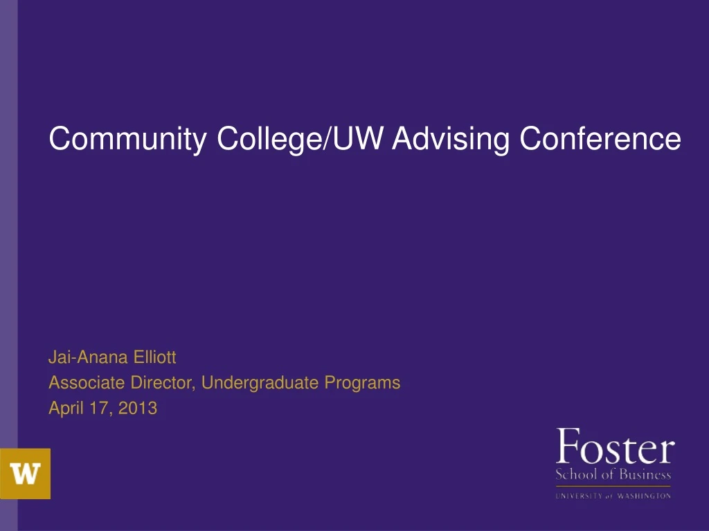 community college uw advising conference