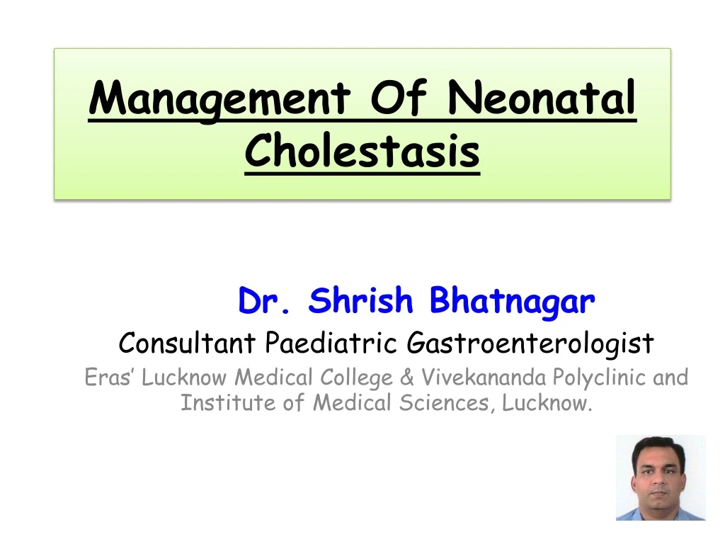 management of neonatal cholestasis