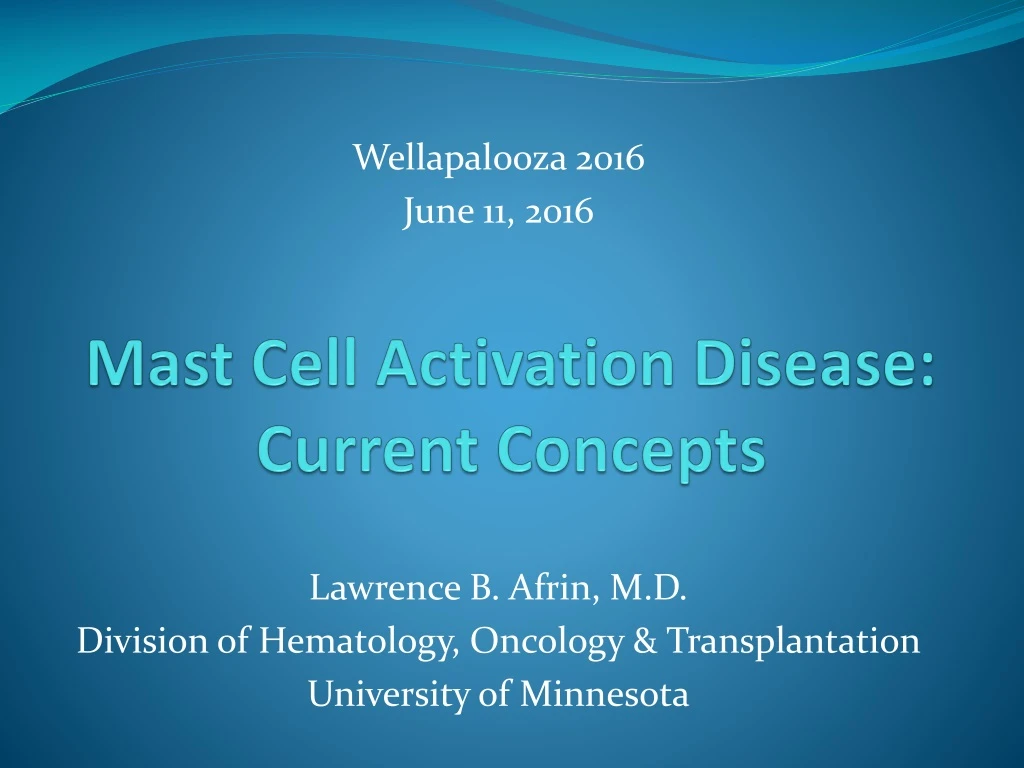 mast cell activation disease current concepts