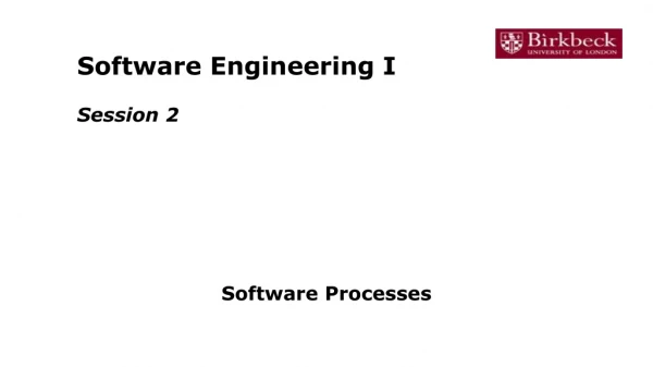 Software Engineering I Session 2