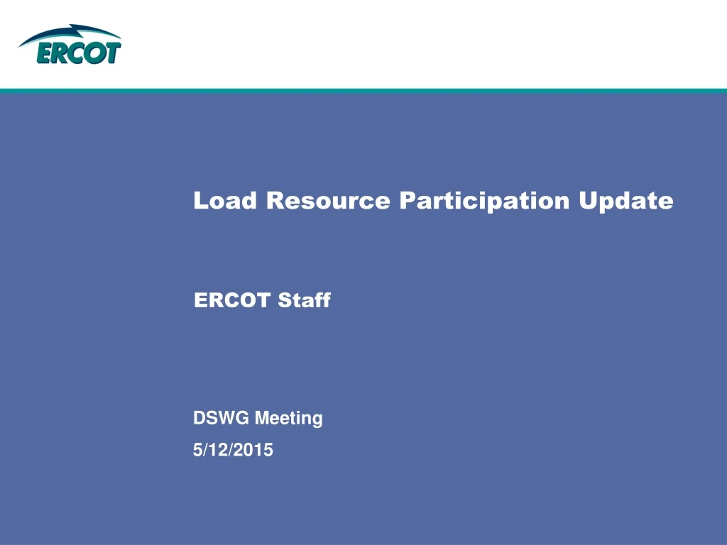 load resource participation update