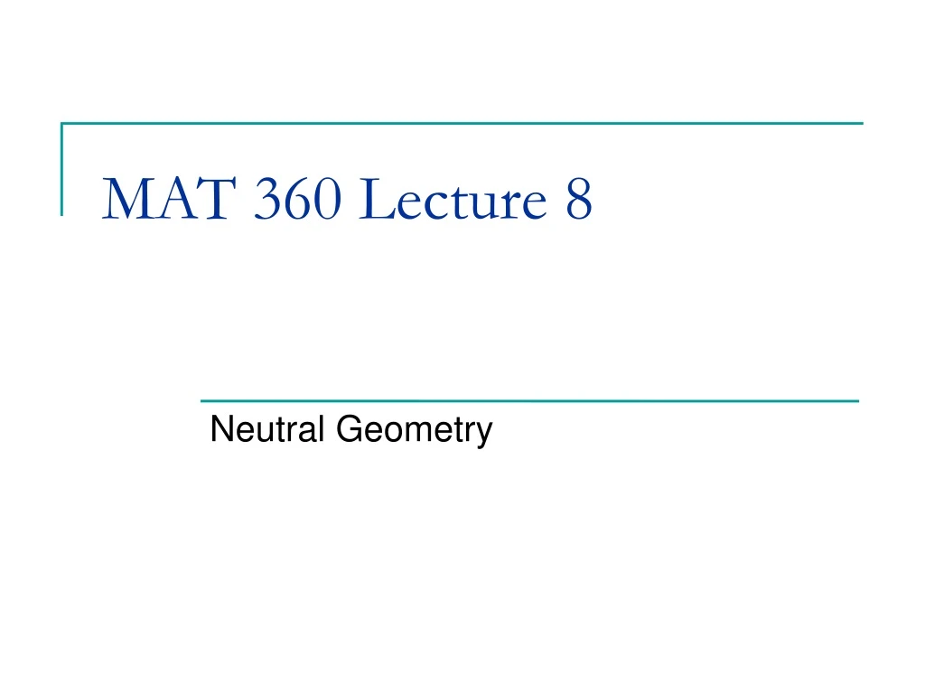 mat 360 lecture 8